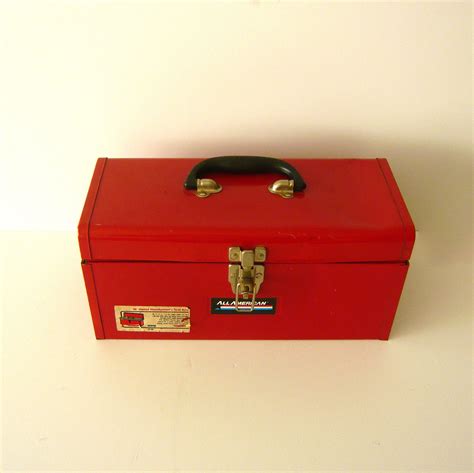 classic red metals tool box|red metal toolbox.